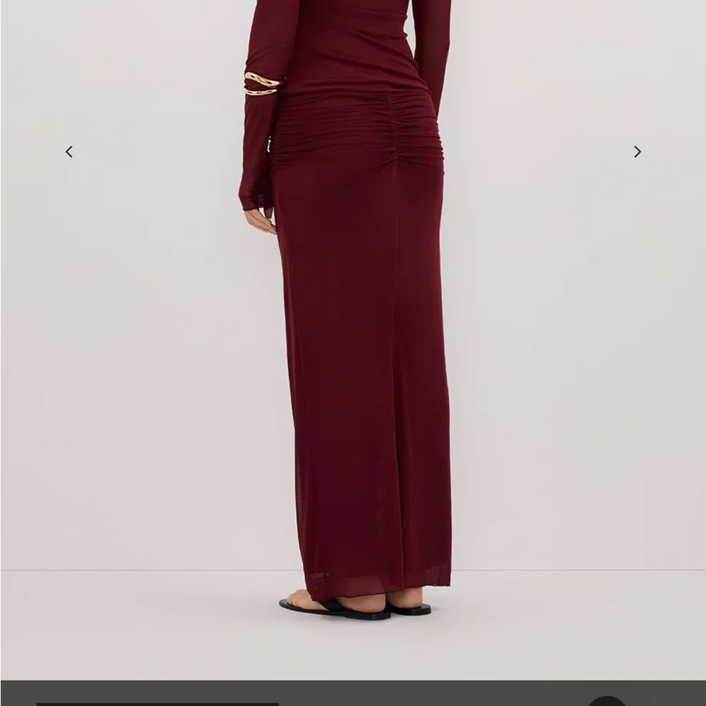 DISSH Nyra Wine Column Mesh Skirt size large NEW with tags burgundy - Picture 2 of 3